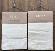 New Pure Luxury Linen Blend Drapes Panels 48x84  Warm White Set of 4