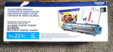 Brother TN-221C TN221C Toner Cartridge Cyan Color OEM Genuine New