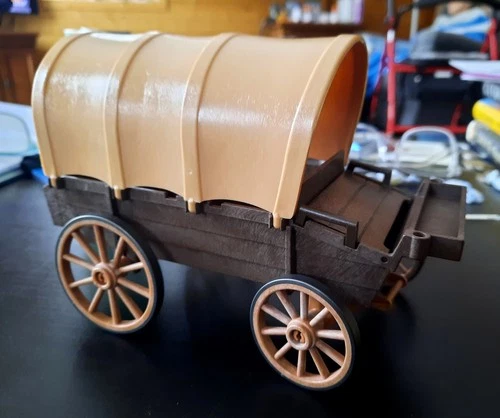 Vintage Playmobil Pioneer Covered Wagon Train Toy Old West