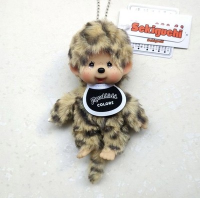 MONCHHICHI Colors leopard print plush doll Keychain by Sekiguchi