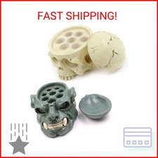Tattoo Ink Cup Holder - SOTICA 2pcs Hard Skull Resin Tattoo Ink Caps Holder Stan