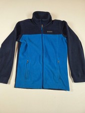 Columbia Fleece Jacket Youth Large Blue Full Zip Long Sleeve High Neck Jacket
