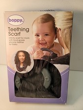 Boppy Teething Scarf Heather Black Gray Food Grade Silicone Teether For Baby