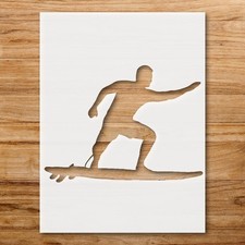 Surfing Victory Stencil for DIY Crafts and Beach - Themed Decor - StencilAir