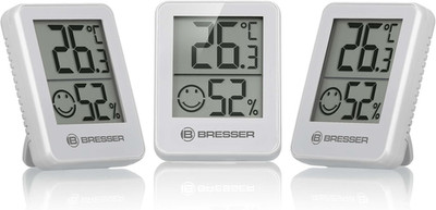 Bresser 3Er Set Thermometer Hygrometer - Digitales Raumthermometer Für Kontrolle