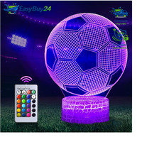 3D FußBall Nachtlicht Optische TäUschung Lampe 16 Farben Geschenk Kinder 5-14