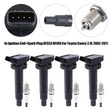 4x Ignition Coil+Spark Plug UF333 UF494 F&uuml;r Toyota Camry 2.4L 2002-201 R2