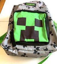 Minecraft Creeper Rucksack Tasche Kinderrucksack Reise Schule Primark geräumig sehr guter Zustand