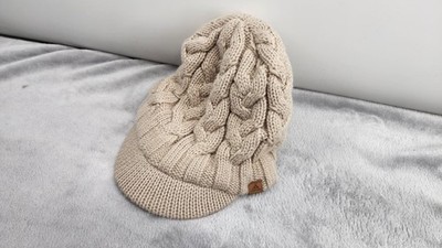 Adidas Brim Calbe Knit Beanie Cap Hat Beige One Size