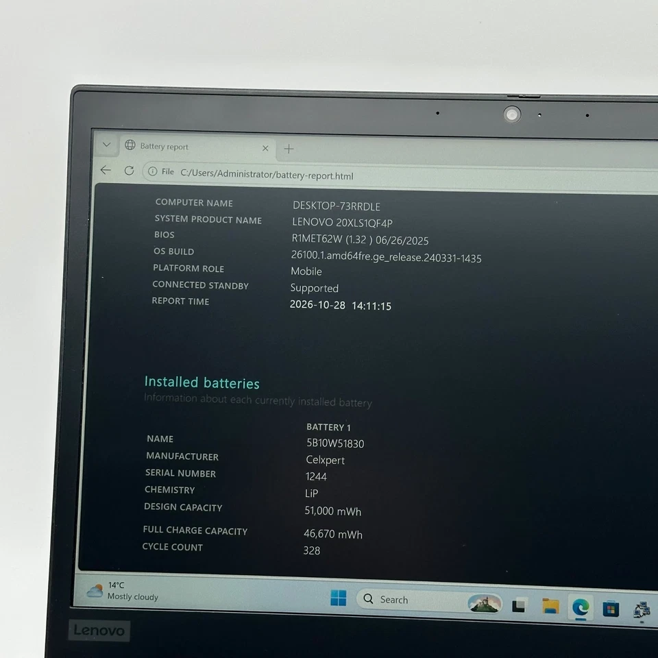 Lenovo ThinkPad T14 G2 · Ryzen 5 PRO 5650U · 16GB · 256GB, photo 4 of 5