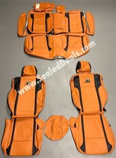 Orange Black Leather Seat Covers For 2015-2023 Dodge Charger W Scat Pack Logo Orange Black Leather Seat Covers For 2015-2023 Dodge Charger W Scat Pack Logo