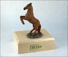 Horse Chestnut Figurine Funeral Cremation Urn Avail. 3 Different Colors 4 Size
