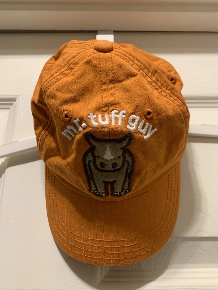 EUC 4T-5T Gymboree boys Mr Tuff Guy Rhino baseball hat cap Orange - Image 2 of 4