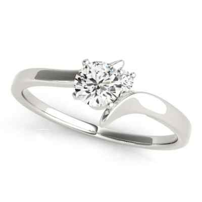 1.04 Ct Round Cut Real Moissanite beautiful Wedding Ring 14K Solid White Gold