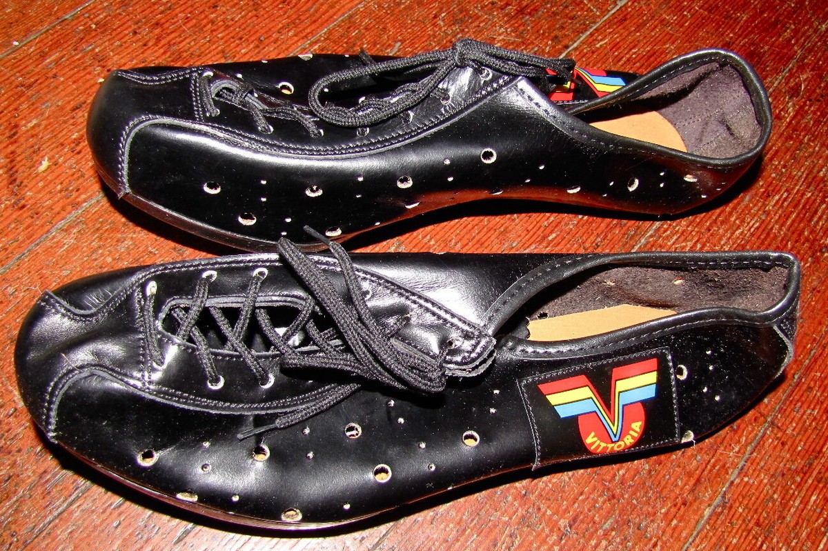 Vittoria Leather Bicycle Racing Shoes,NOS,'70's,Italy, 38