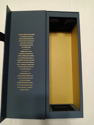 JOHNNIE WALKER BLUE LABEL SCOTCH WHISKEY EMPTY BOTTLE & BOX 750ml - EXCELLENT 