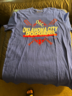 Oklahoma City dodgers t shirt logo Under Armour Med Blue MILB