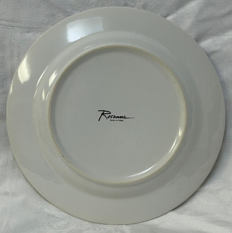 2 Rosanna Twelve Days of Christmas  Dinner Plates Holiday Retro 11" Gold Rim EUC