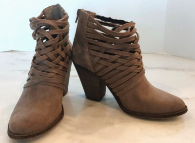 Fergalicious by Fergie Ankle Booties Tan Women Size 7.5