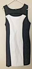 Nicole by Nicole Miller Black & White Dress Sleeveless A-Line | Quiet Luxury | L