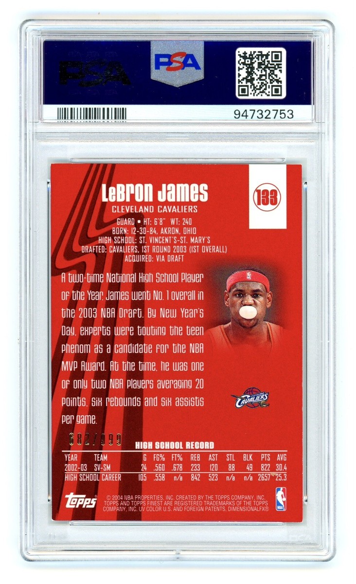 最終価格！　Lebron James 2003 RC /1999 シリ LeBron James 2003 Topps Pristine #101 Refractor /1999 Price