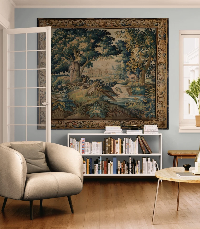 Exquisite French Verdure Tapestry Reproduction Elegant Woven Wall Art RE260408 - Image 2 of 4