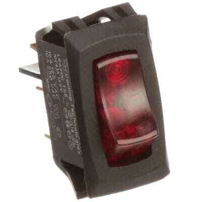 3PC CARLING LRA211-CR-B/125N Switch;Rocker;SPST;OFF-NONE-ON;Clear Red Rocker;Il