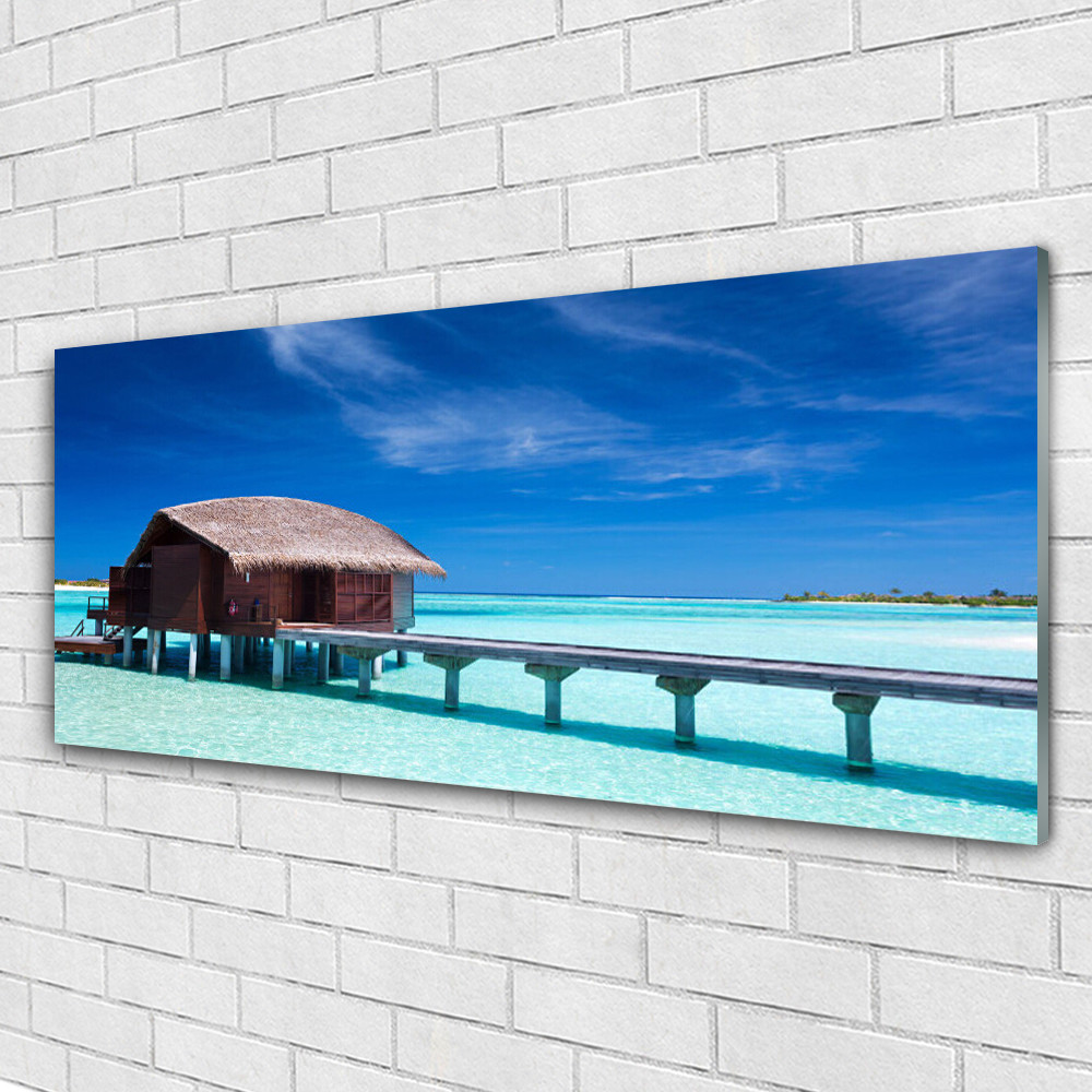 Tableau en verre mer du Sud Tulup 125x50 décoration murale panorama plage pour maison