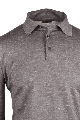 NUEVO ESTILO LATINO CACHEMIR SEDA CÁÑAMO MANGA LARGA POLO EU 50 US 40 M MARRÓ... - Imagen 2 de 3