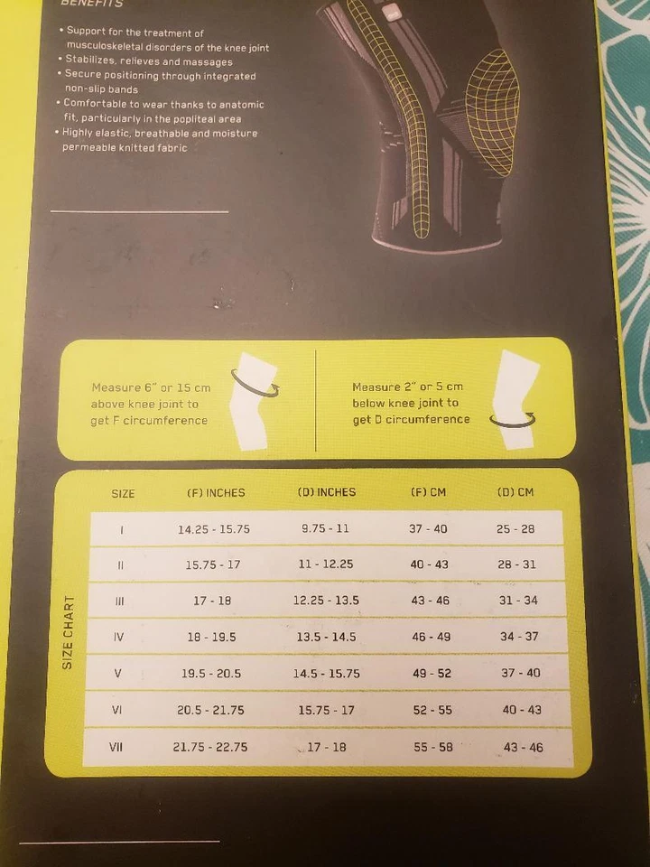 Joelheira CEP UNISSEX RxOrtho+ preta escolha seu tamanho cor preta - Imagem 2 de 2