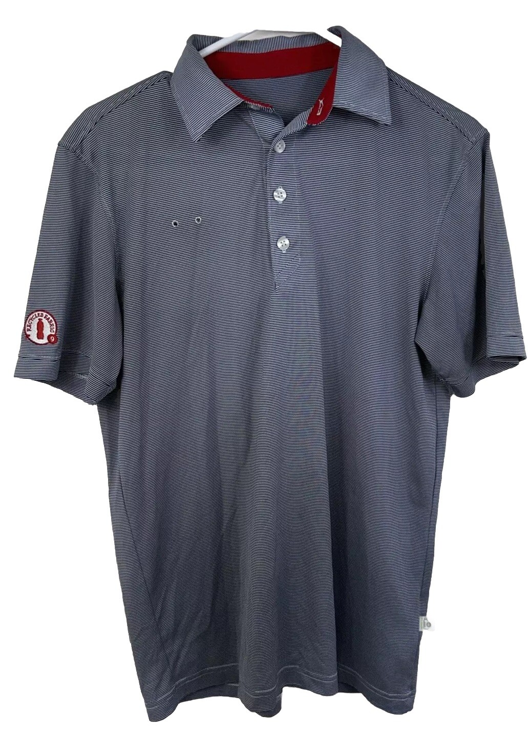 FILA Polo divisa dipendente Chick Fil A stile squadra blu medio bianco a righe