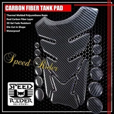 GENUINE CARBON FIBER 8"CUSTOMIZABLE GAS/FUEL TANK PAD 3D GEL PROTECTOR GUARD