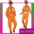 Mens 90s Stupid Tuxedo Costume Orange Movie 1990s Halloween Party Fancy Dress