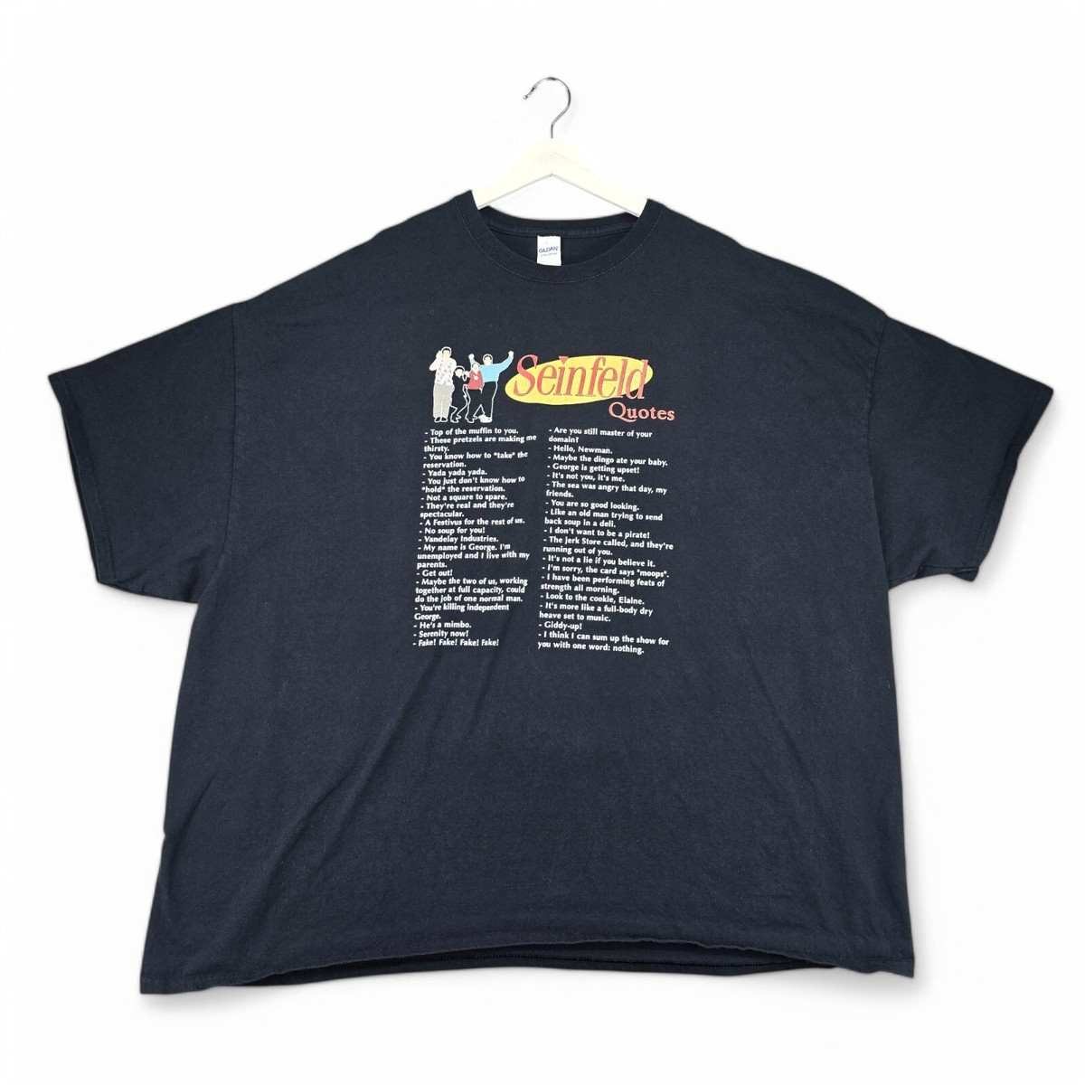 Seinfeld TV Show Quote Graphic Print T Shirt Mens 5XL Black Tee