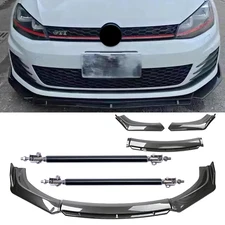 Carbon Fiber Black Front Bumper Lip Chin Body Kit Spoiler For Volkswagen Passat