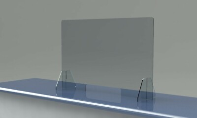 SNEEZE GUARD Large 48'' x 30'' Acrylic SHIELD for Cashier CHECKOUT COUNTER Desk
