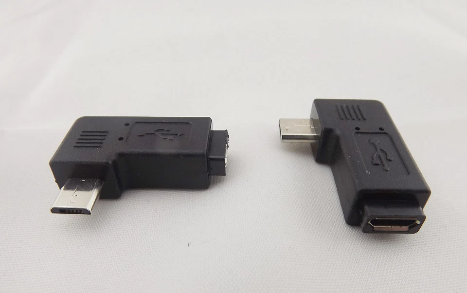 10pcs Micro 5-Pin USB Male To Female Jack USB 2.0 Right Angle Connector Adapter - Image 2 of 4
