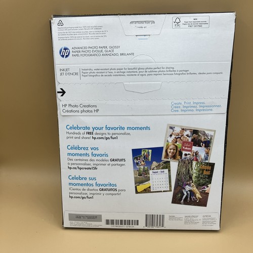 HP Premium Plus Photo Paper 80 lbs. Glossy 8-1/2 x 11 50 Sheets & Advanced Photo - 第 5/5 張圖片