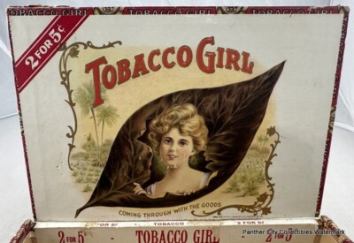 Scarce Antique Cigar Box Tobacco Girl Coming Through With The Goods 1st  Dist PA