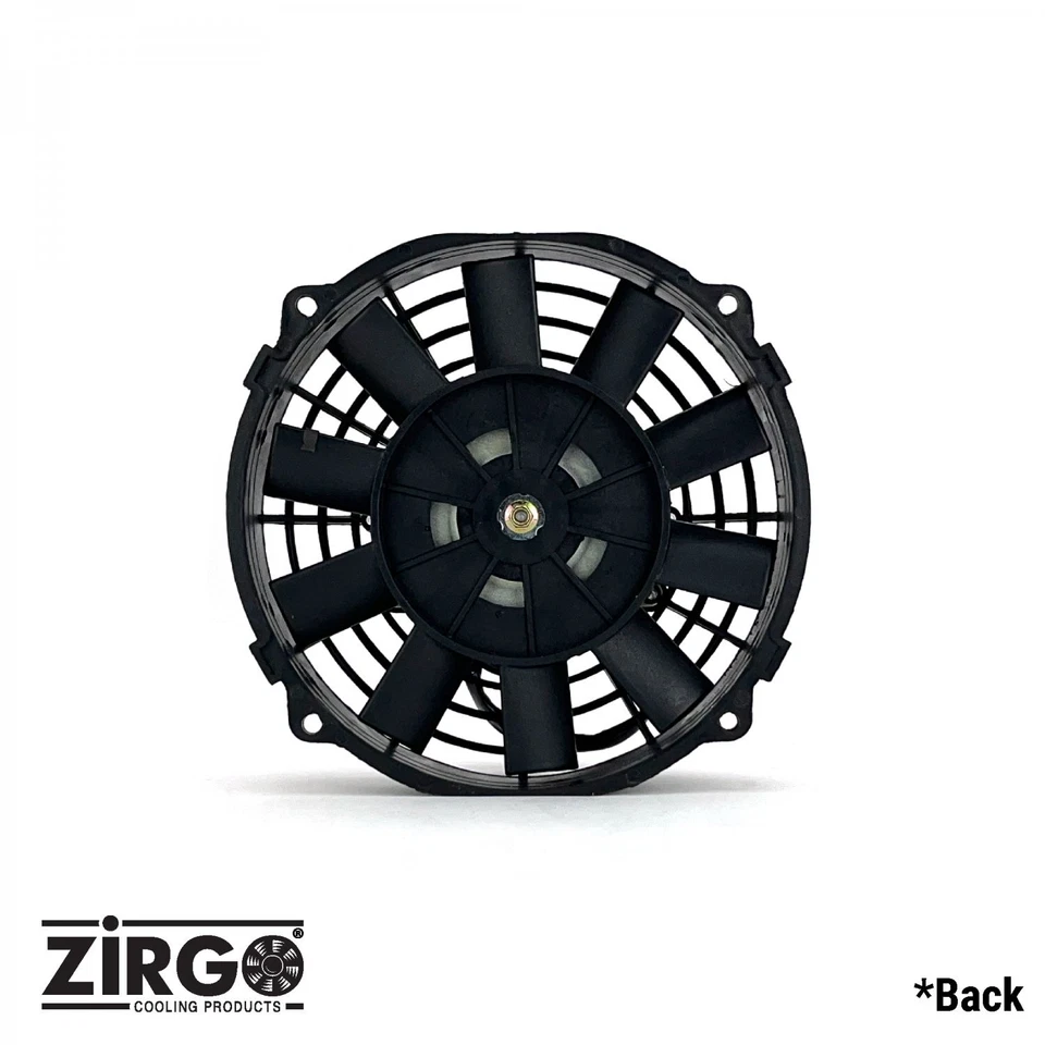 8" Zirgo 605 fCFM High Performance Black Straight Blade Radiator Cooling Fan 12V - Image 3 of 4