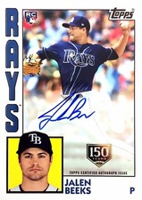 2019 TOPPS SERIES 2 - 150TH ANNIV - 1984 TOPPS - AUTOGRAPH - JALEN BEEKS RC /150