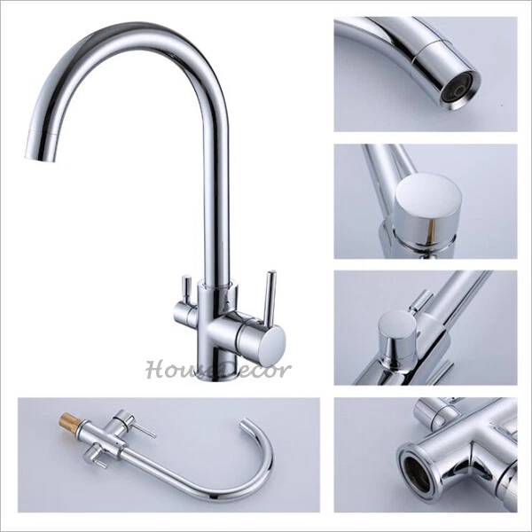 Chrome Kitchen Sink RO Purification Faucet 3 Way Tap for Filtered Drinking Water - Image 2 of 4