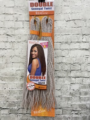 Double SENEGAL TWIST BRAID 20   BIJOUX Silver (white)