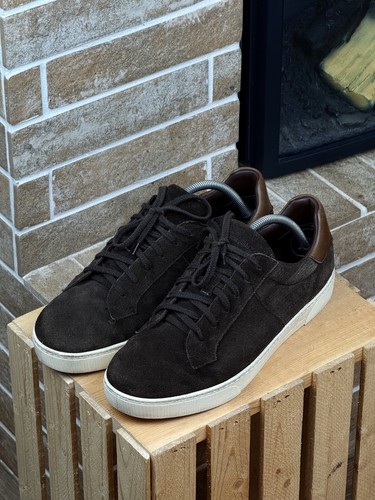 Scarpe sneakers basse Ermenegildo Zegna in camoscio marrone taglia US:9 EU:42 - Foto 5 di 15