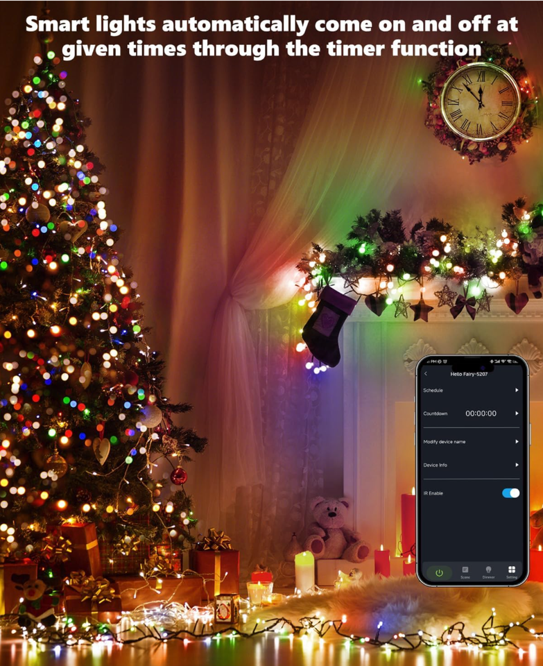 99Ft 300 LEDs Smart Color Changing String Lights App DIY and remote ...