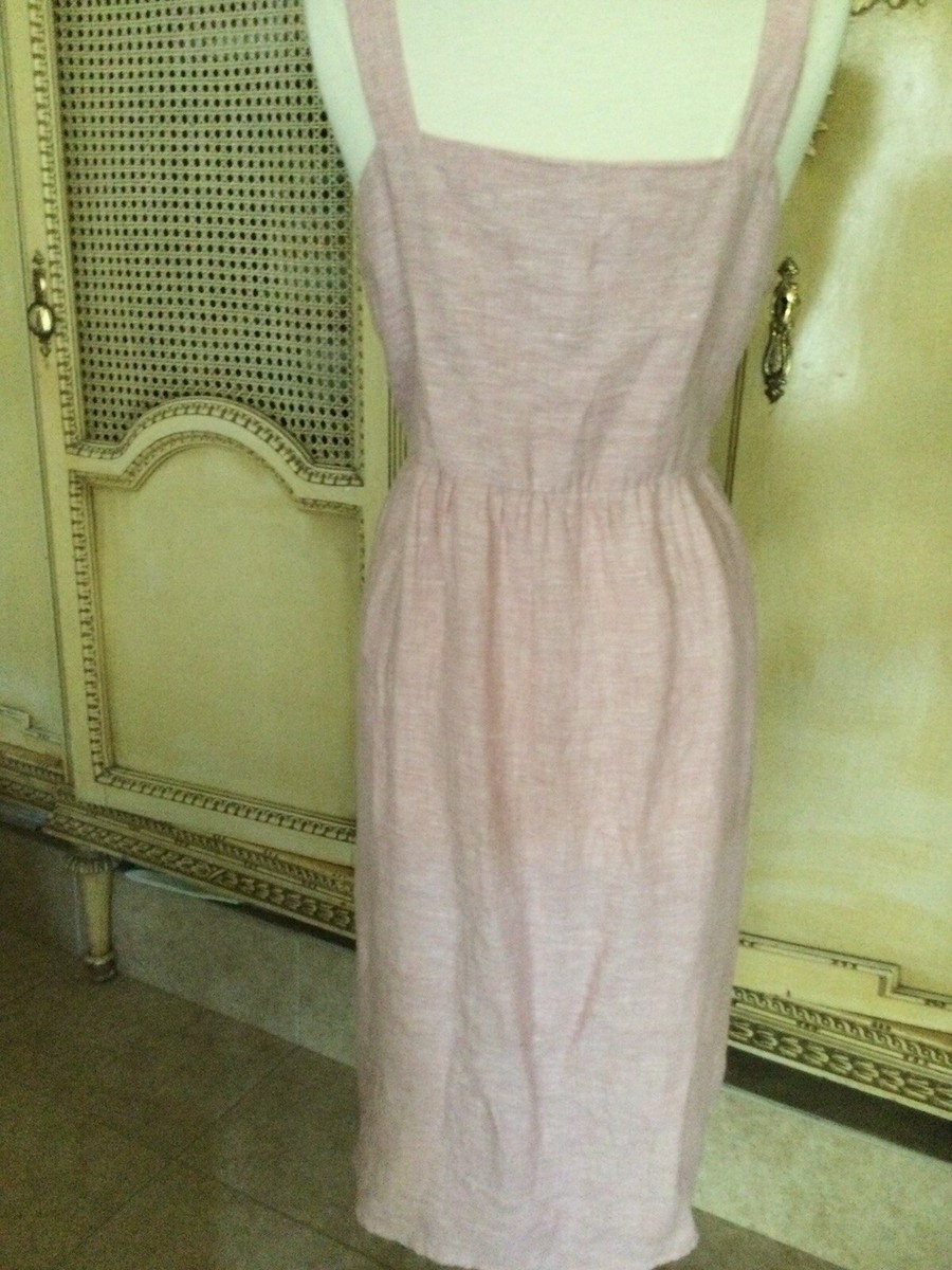 plum linen dress Plum Linen-blend Drop Waist Cora Midi Dress main image 1