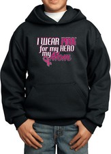 Buy Cool Shirts Kids Breast Cancer Hoodie Pink For My Hero