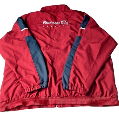 VTG 90's Reebok Classic Mens XL Track Jacket British Flag Spellout