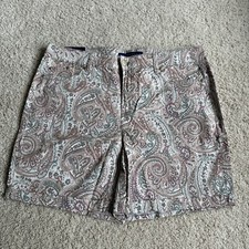 Bandolino Womans Shorts Size 12 Amy Short Cuffed Paisley Print Stretch NWT