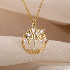 Pendant Necklace for Women Gold Color Stainless Steel Chain love gift Fashion